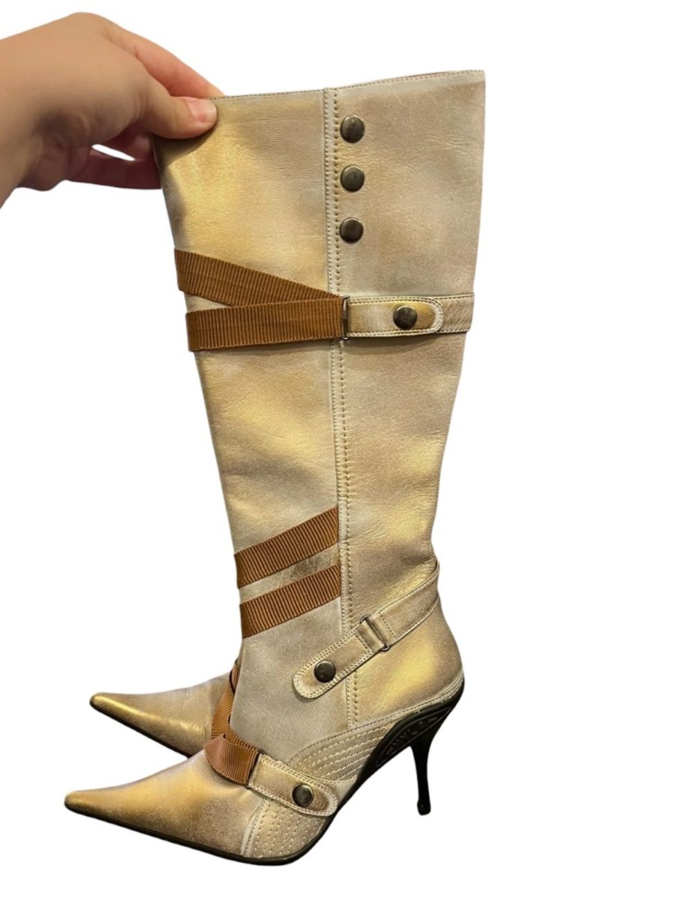 Y2K Vintage NYLA Heeled Moto Boxing Boots